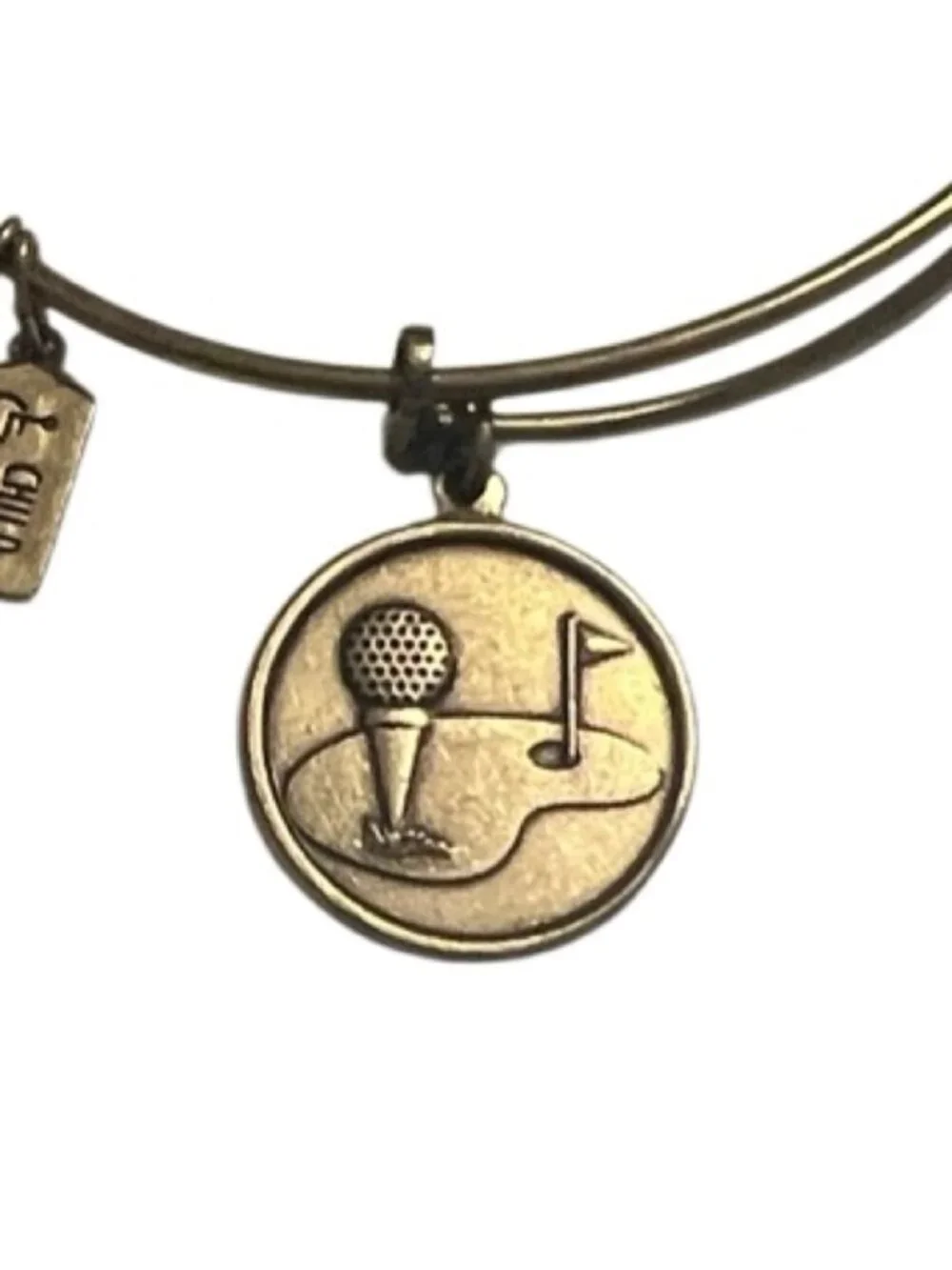 Wind & Fire Gold Golf Tee Adjustable Slide On Bangle Bracelet